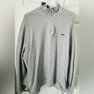 Lacoste Men's Light Gray Zip-Up Sweater